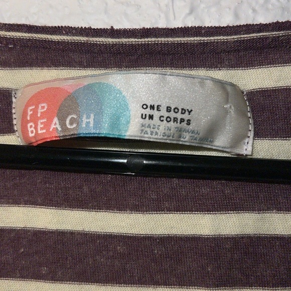 FP Beach Oversized Striped Dolman Sleeve Tunic Top PTP29 I Believe It’s M To XL - Picture 5 of 9